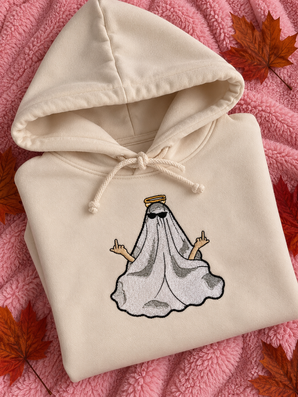 Angel Ghost – Hanorac Cropped Brodat / Embroidered Cropped Hoodie