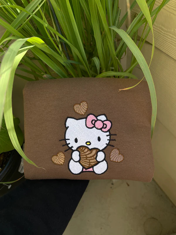 Embroidered Kitty with Heart