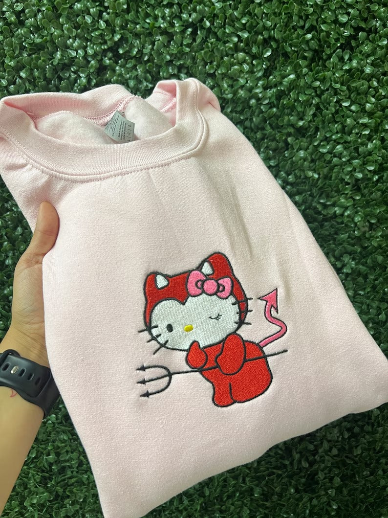 Embroidered Kitty Devil