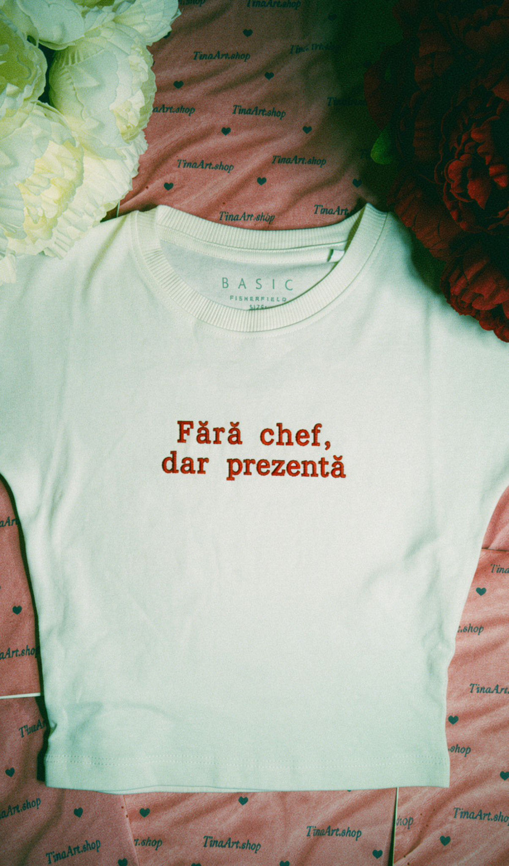 Tricou Baby Tee "Fara chef, dar prezenta"