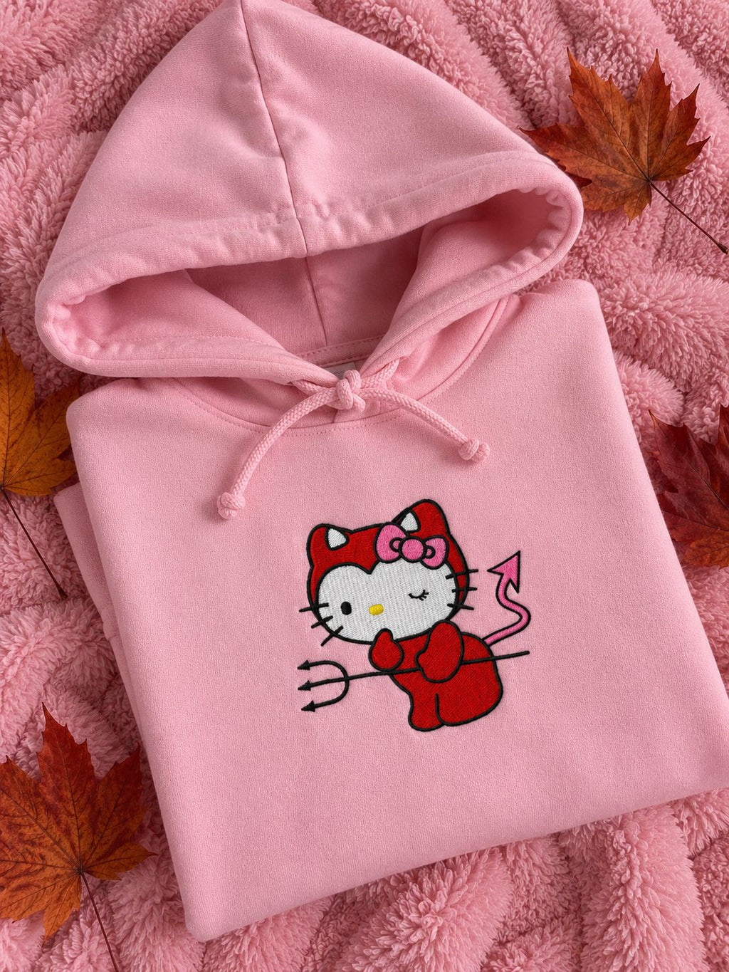 Devil Kitty Embroidered Hoodie – Hanorac brodat