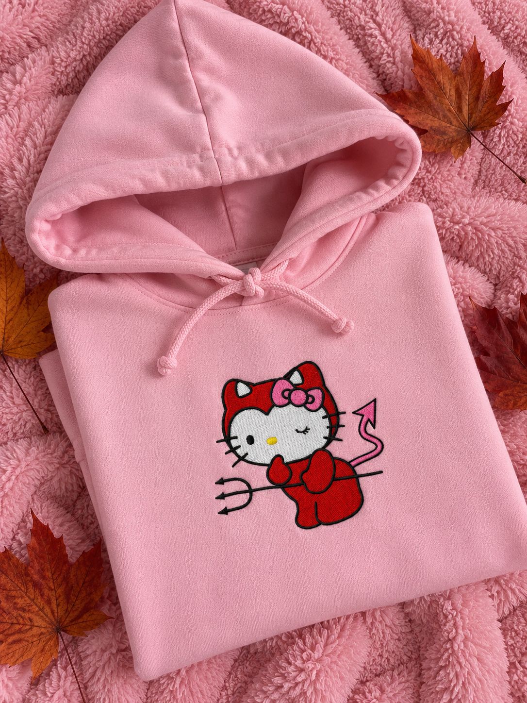 Devil Kitty Embroidered Hoodie – Hanorac brodat